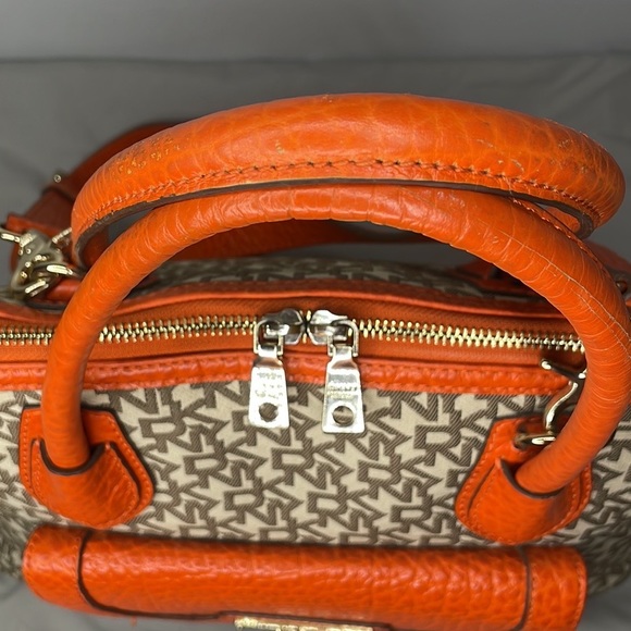 Dkny Bags Dkny Large Canvas And Leather Monogram Dine Satchel Poshmark